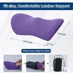 Portable Memory Foam Lumbar Pillow with Removable Cover – Pain Relief Anywhere