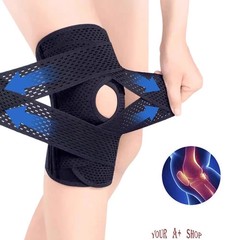 Large Knee Support Brace Compression Sleeve Elastic Sports Knee Pad Black