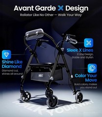 Walkers for Seniors, Rollator Walker with Seat, Max 380 lbs, Avant Walkers wi…