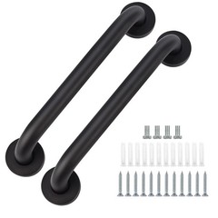 2 Pack Bathroom Grab Bar, supregear 24 Inch Length Black Shower Safety Grab B…