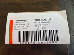 Rayovac Loud N‘ Clear Size 13 1.45V Hearing Aid Batterys 180 Count EXP 11/2028