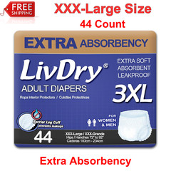 Extra Absorbent Adult Diapers XXX-Large (44 Count) Disposable Leak Protection