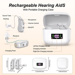 Rechargeable Digital Hearing Aid Invisible BTE Sound Amplifier for Hearing Loss