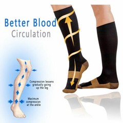 5 Pairs Copper Compression Socks 20-30mmHg Graduated Support Mens Womens S/M-XXL