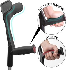 Forearm Crutches for Adults x2 Units Open Cuff, Adjustable Height, Aluminium,…