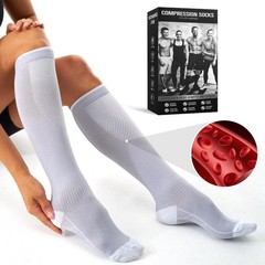 3 Pairs Compression Socks Stockings Womens Mens Knee High Medical 15-20 mmHG