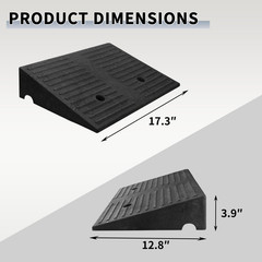Curb Ramp 4 Inch Rise Curb Ramps for Sidewalks Rubber 2 Pcs Driveway Ramps for L