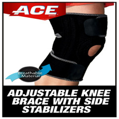 ACE Brand Knee Brace W/ Side Stabilizers, Easy-To-Use, Breathable