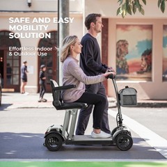 Folding Electric Mobility Scooter for Adults 4 Wheel Travel Scooter with Seat