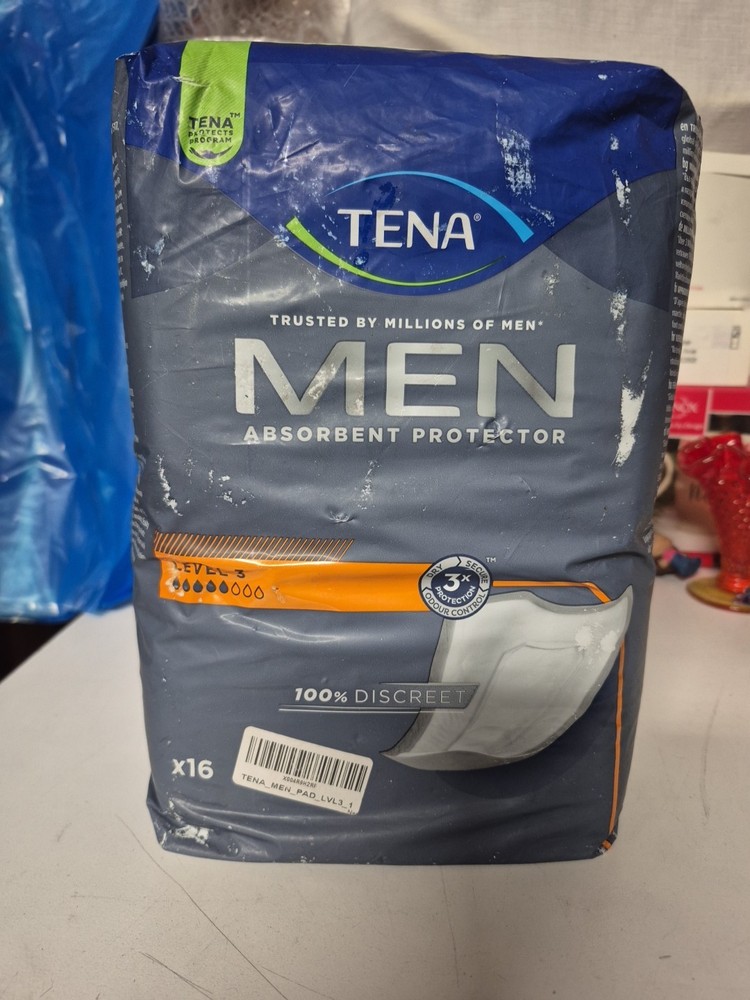 Tena Men Absorbent Protector Level 3 Dry Secure Odour Control New 16 Count