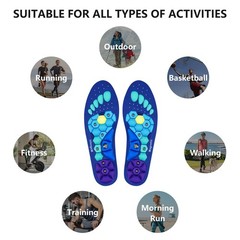 Magnetic Acupressure Insoles，Orthopedic Insoles，Relieve Tired S-US(6-9), Blue