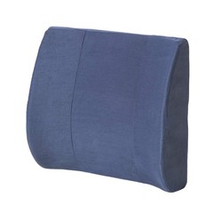 Navy Molded Lumbar Cushion With Strap For Comfort And Lower Back Support