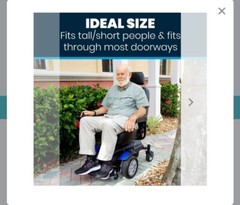 ELECTRIC WHEELCHAIR MODEL V;Key Specs: Top Speed: 4 mph Maximum Drive Range Pe