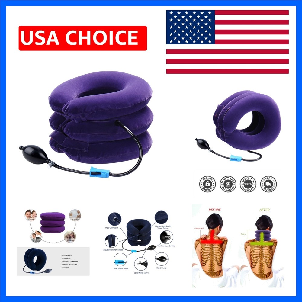 Cervical Neck Traction Device Inflatable Neck Stretcher, Easy to Use for Chro…