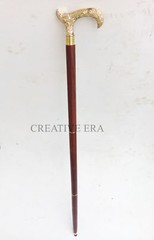 Vintage Derby Brass Handle Cane Wood Walking Stick Cane 37″ Solid Handmade Gift