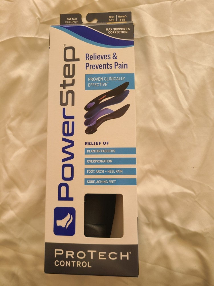 Powerstep Protech Control Full Length Orthotic Insole #1015-01 Women’s size 8