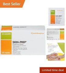 Gentle Skin-Prep Wipes by Smith & Nephew – Ideal for Sensitive Areas – 50 Pack