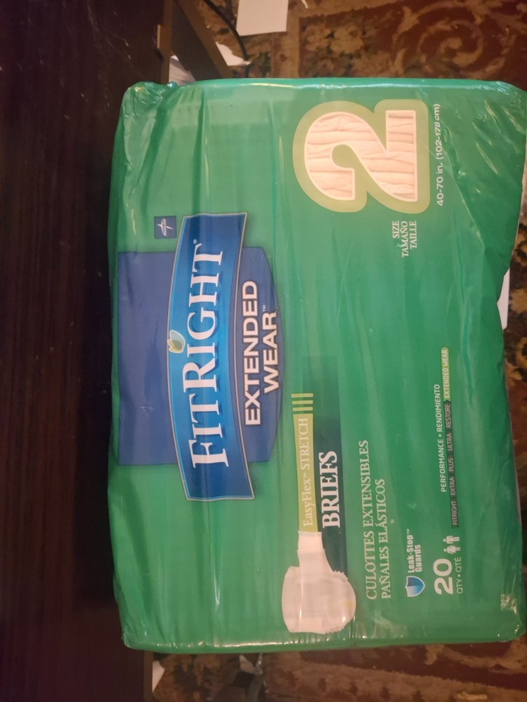 FitRight Stretch Ultra Adult Briefs, Incontinence Diapers with Tabs, Size 2