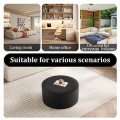 Bshomgi Round Coffee Table Ottoman For Corduroy Cloud Sectional Couches In A