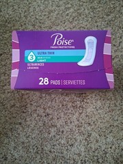 Poise Ultra Thin Pads – Size 3 Light Regular, 28 Count LOT OF 4