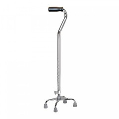 Drive Small Base Quad Cane Contoured Handle Adjustable 30-39″ Height Chrome