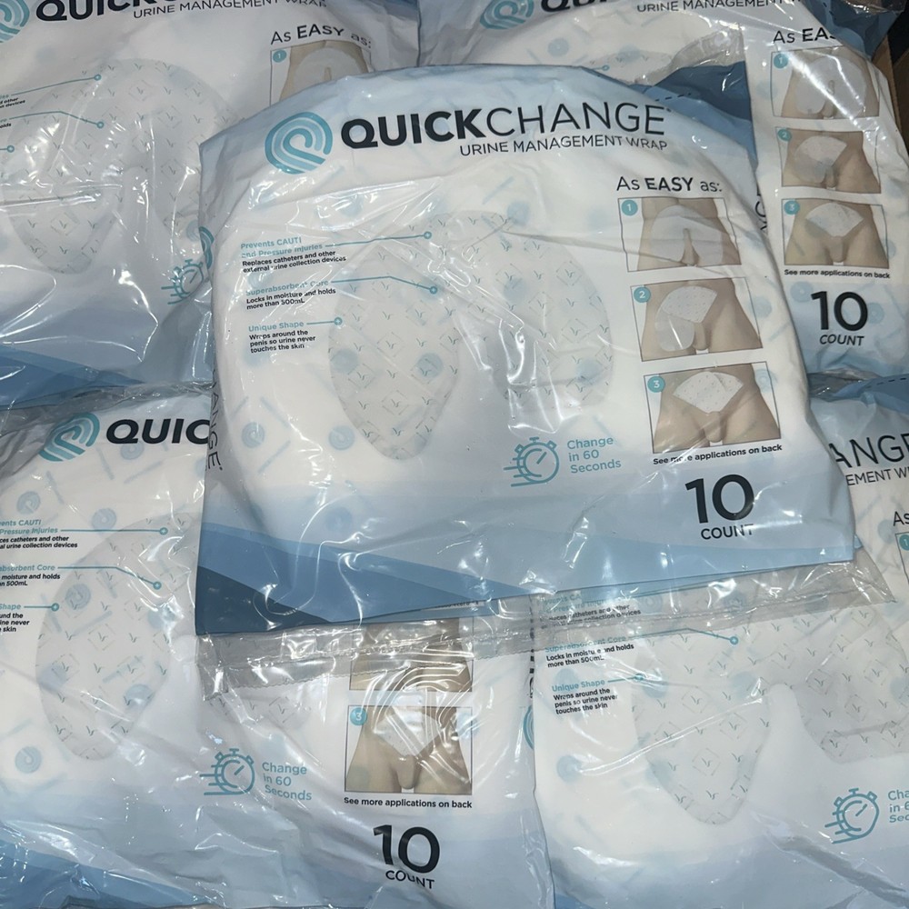 50 QuickChange Male Urine Management Wrap Incontinence One Size 10 ct X 5 SEALED