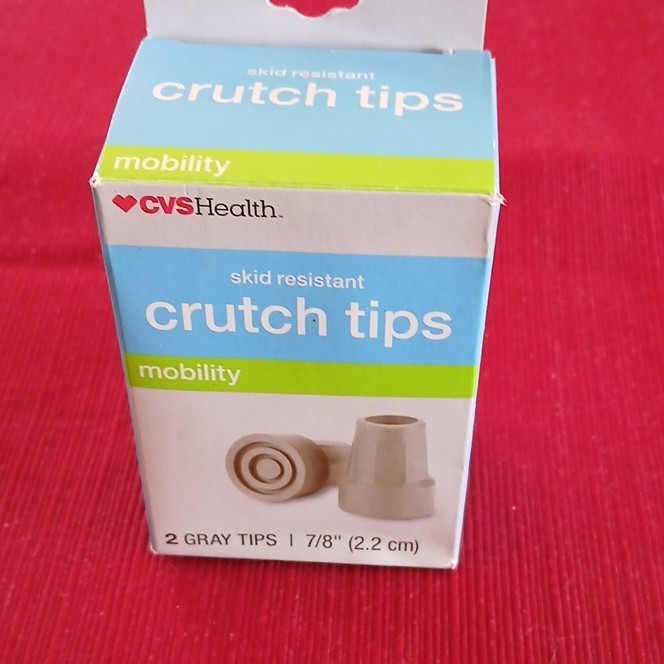 CVS Health Skid Resistant Heavy-Duty Crutch Tips Gray 7/8″ Reinforced Metal