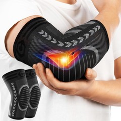 CAMBIVO 2 Pack Tennis Elbow Brace for Tendonitis and Medium, Grey