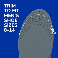 Doctor Recommended Stabilizing Insoles, Arch Support for Flat Feet, Size 8-14