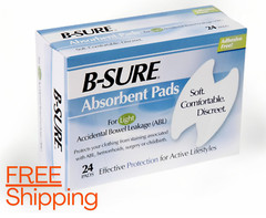 B-Sure 24 Anal Leakage Pads Box, Disposable Incontinence absorbency aid pads
