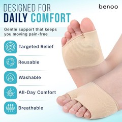 Foot Pain Relief Gel Pads Metatarsal Cushions Reusable 2 Sleeves