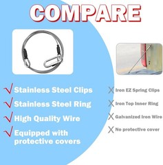 2Pcs 304 Stainless Steel Lift Cable Compatible Gorilla Lift Assist with 4Pcs Alu