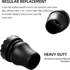 1/2/3/4 Pair Rubber Cane Tips 3/4 Inch Heavy Duty Walking Cane Tips Black Sturdy