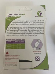 CMC Thumb Arthritis Brace – Restriction Stabilizing Splint – Thumb Pain Relief