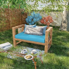 Tounosnt Outdoor Bench Cushion 36 X 18 X 3.5 Inch 36 x 18 x in, Lake Blue