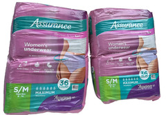 Assurance Women’s Underwear S/M 2 Pack 36Ct=72 Max Absorbency Incontinence