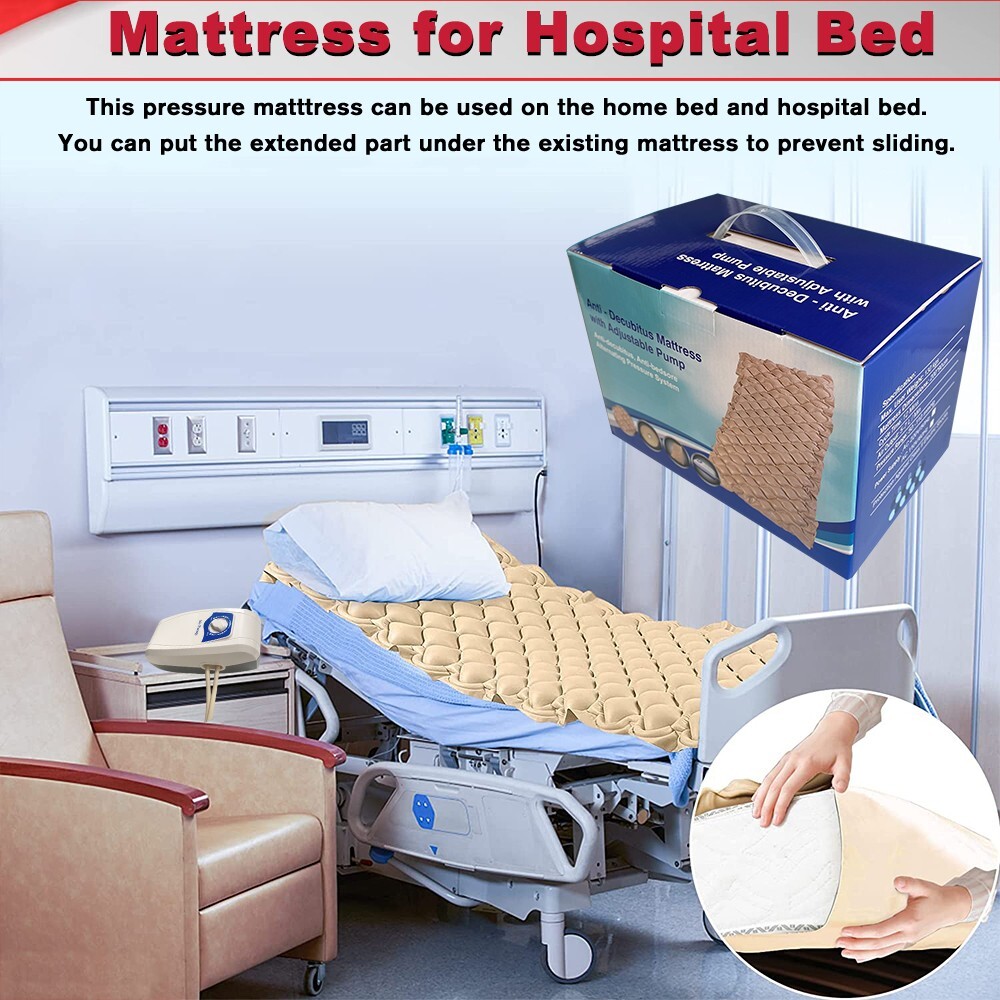 Hospital Bed Alternating Air Pressure Mattress Pad Quiet Pump Relieve Bedsore