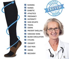 Copper Infused Compression Socks – Support Stockings with Odor Control S-XXL