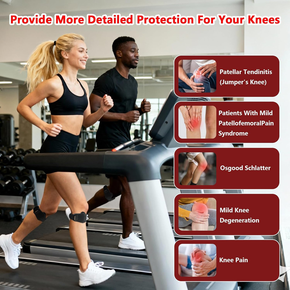 2 Pack Patellar Tendon Support Straps, Adjustable Non-slip Patellar Band, Dis…