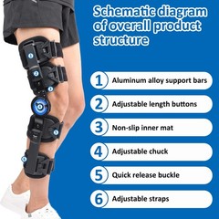 Knee Immobilizer Brace,ROM Hinged Support for Post-Surgery Rehab,Left or Right