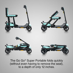 Pride Go Go Super Portable Travel Scooter + Optioinal Armrest, Travel Bag Kit, F