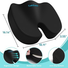Office Chair Seat Cushion, Cooling Gel Enhanced Memory Foam Cushion for Long …