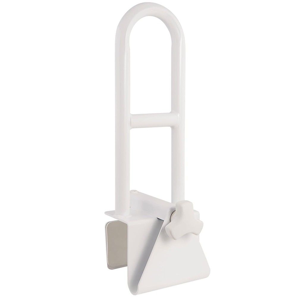 Vaunn Adjustable Bathtub Safety Rail Shower Grab Bar Handle, Stainless White