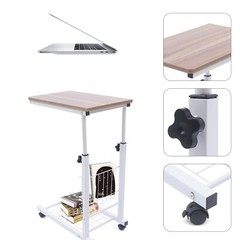 Bed Side Table Hospital Overbed Rolling Tray Adjustable Bedside Working Desk NEW