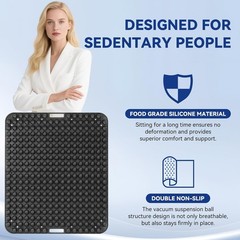 X-Large 3D Silicone Seat Cushion for Long Sitting Comfort & Pain Relief