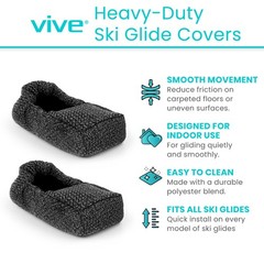 Vive Walker Ski Glide Covers (4 Pack) – Handicapped Accesories for Grey