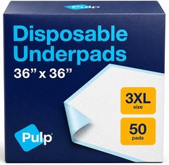 50 x Incontinence Underpads 36″ x 36″ | XXXL Bed Pads Disposable Adult | Supe…