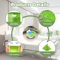 50 Pack Commode Liners with Super Absorbent Pads, Universal Fit All Standard …