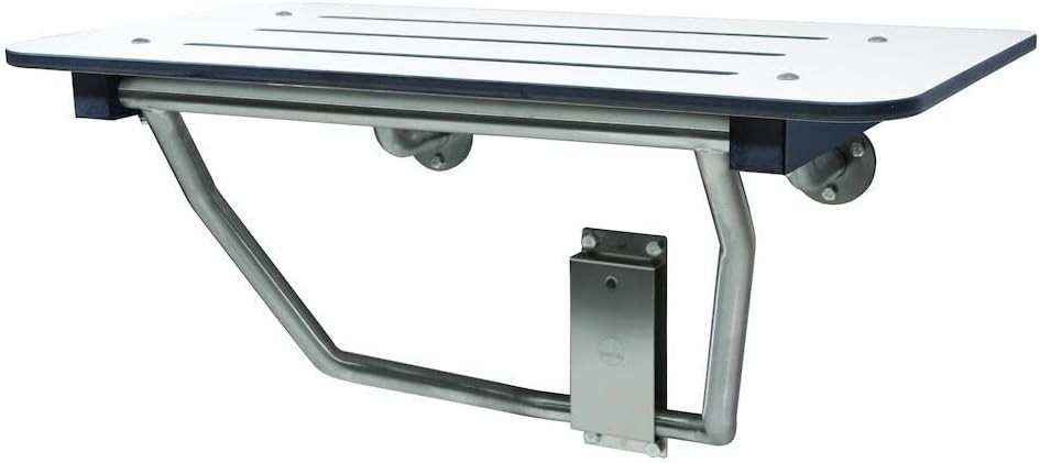Bradley Reversible Phenolic Shower Seat Foldable ADA 250 lbs Stainless WHITE