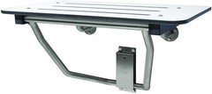 Bradley Reversible Phenolic Shower Seat Foldable ADA 250 lbs Stainless WHITE